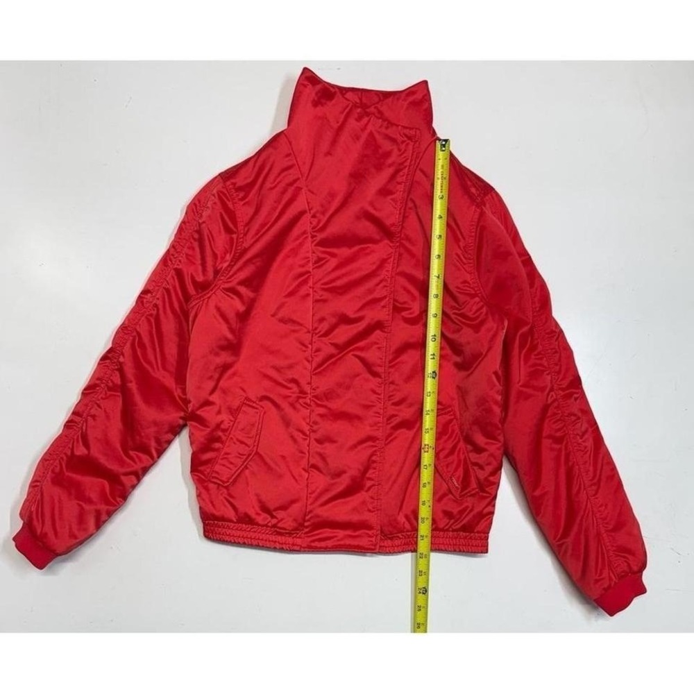 Scotch and Soda Red Puff‎ zbomber Jacket Movk Neck Zip Button Womens Small